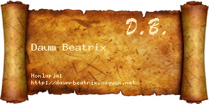 Daum Beatrix névjegykártya